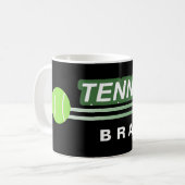 Schwarze kundenspezifische Tennis-Tassen Kaffeetasse (Vorderseite Links)