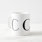 Schwarze Kunst-Deko-Tasse des Monogramm-C Kaffeetasse (Vorderseite Links)