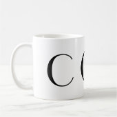 Schwarze Kunst-Deko-Tasse des Monogramm-C Kaffeetasse (Links)