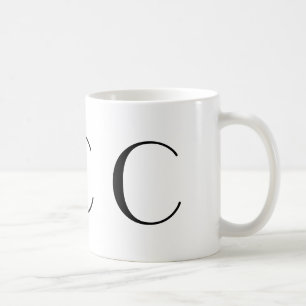 Schwarze Kunst-Deko-Tasse des Monogramm-C Kaffeetasse