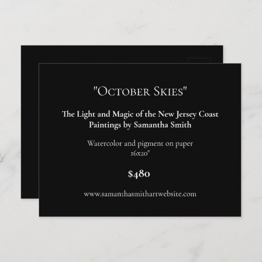 Schwarze Kunstausstellung Ausstellung Karten Art L (Vorne/Hinten)