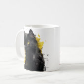 Schwarze künstlerische Aquarellbilder Kaffeetasse (Vorderseite Links)