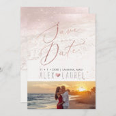 Schwarze Küste / Strand / Küste Einladung (Vorne/Hinten)