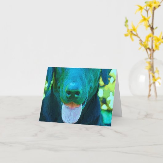 Schwarze Lab Art Karte (Gelbe Blume)