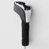 Schwarze Lab-Cartoon-Sitzend Golf Headcover (angewinkelt)