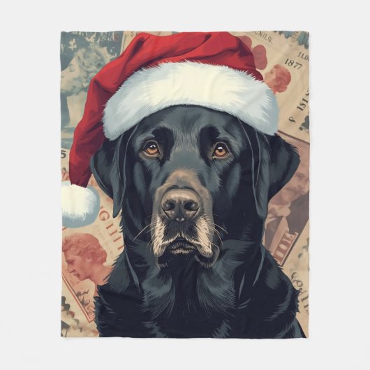 Schwarze Lab Christmas-Decke Fleecedecke (Vorderseite)