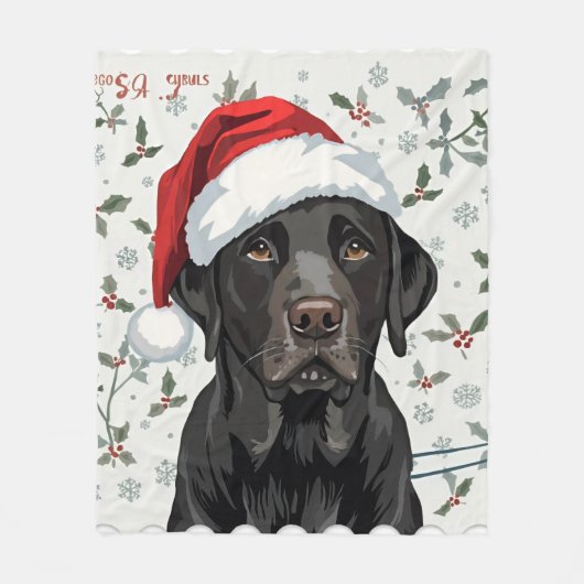Schwarze Lab Christmasdecke Fleecedecke (Vorderseite)