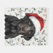 Schwarze Lab Christmasdecke Fleecedecke (Vorderseite (Horizontal))