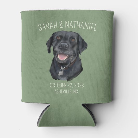 Schwarze Lab Foam Can Cooler Dosenkühler (Vorderseite)