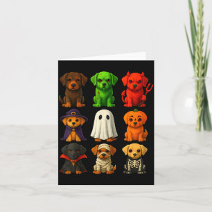 Schwarze Lab-Halloween-Labrador-Welpen in Kostüm Karte