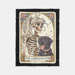 Schwarze Lab-Mutter Tarotkarte Schwarzer Labrador  Fleecedecke