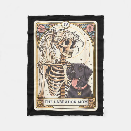 Schwarze Lab-Mutter Tarotkarte Schwarzer Labrador  Fleecedecke (Vorderseite)