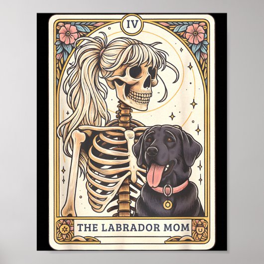 Schwarze Lab-Mutter Tarotkarte Schwarzer Labrador Poster (Vorne)