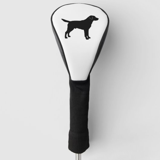 Schwarze Lab-Silhouette Golf Headcover (Vorderseite)
