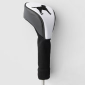 Schwarze Lab-Silhouette Golf Headcover (angewinkelt)