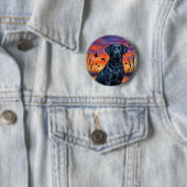 Schwarze Lab-Sonnenuntergangs-Entenjagd-Anstecknad Button (Beispiel)