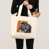 Schwarze Labradoodle #1 Tasche (Vorderseite (Produkt))