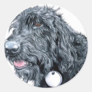 Schwarze Labradoodle Aufkleber
