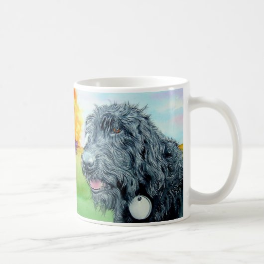 Schwarze Labradoodle Ralph Tasse (Rechts)