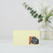 Schwarze Labradoodle Visitenkarten Visitenkarte (Stehend Vorderseite)