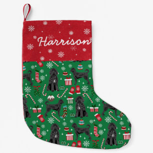 Schwarze Labradoodle Weihnachts-Zuckerstangen Cust Kleiner Weihnachtsstrumpf