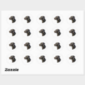 Schwarze Labrador-Aufkleber 1 Runder Aufkleber (Blatt)