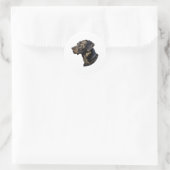 Schwarze Labrador-Aufkleber 1 Runder Aufkleber (Tasche)