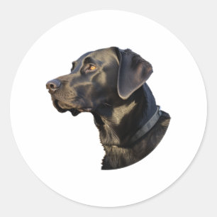 Schwarze Labrador-Aufkleber 1 Runder Aufkleber