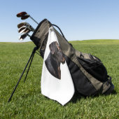 Schwarze Labrador-Aufkleber 2 Golfhandtuch (Gras)