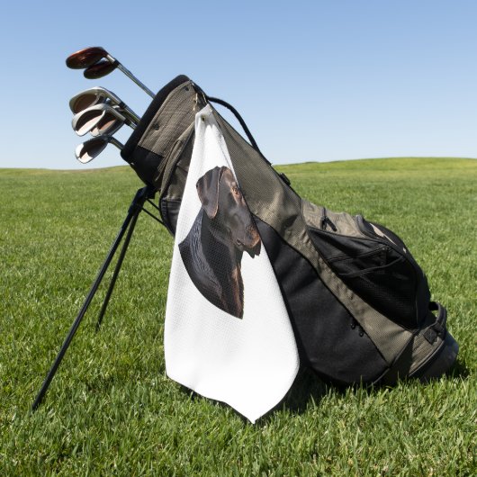 Schwarze Labrador-Aufkleber 2 Golfhandtuch (Gras)