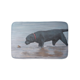 Schwarze Labrador Badematte