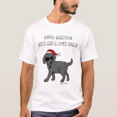 Schwarze Labrador-Cartoon-WeihnachtsShirts T-Shirt (Vorderseite)