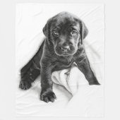 Schwarze Labrador-Decke Fleecedecke (Vorderseite)