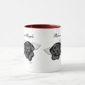 Schwarze Labrador-Engel (Regenbogen-Brücke) Tasse (Zentrum)