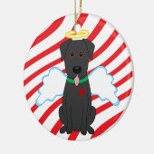 Schwarze Labrador-Engels-Weihnachtshundeverzierung Keramik Ornament (Links)