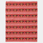 Schwarze Labrador-Geweih-hässliches Fleecedecke (Vorderseite)