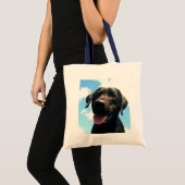 Schwarze Labrador-Handtasche Tragetasche (Vorderseite (Produkt))