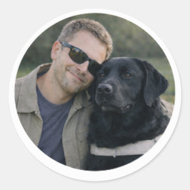 Schwarze Labrador-Hunde Führhund Partnerschaft – Runder Aufkleber