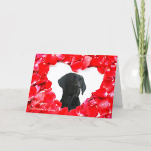 Schwarze Labrador Hunde Rose Herz-Foto-Throw-Karte Feiertagskarte