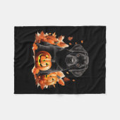 Schwarze Labrador-Hundemutter-Vater-Halloween-Herb Fleecedecke (Vorderseite (Horizontal))
