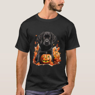 Schwarze Labrador-Hundemutter-Vater-Halloween-Herb T-Shirt