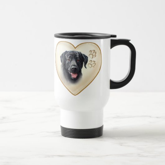 Schwarze Labrador-Hundereise-Kaffee-Tassen-Schale Reisebecher (Rechts)