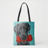 Schwarze Labrador-HundeTaschen-Tasche Tasche (Vorderseite)