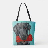 Schwarze Labrador-HundeTaschen-Tasche Tasche (Rückseite)