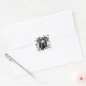 Schwarze Labrador-Hundkleber Quadratischer Aufkleber (Umschlag)