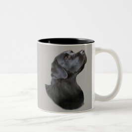 Schwarze Labrador-Kaffee-Tasse Zweifarbige Tasse
