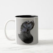 Schwarze Labrador-Kaffee-Tasse Zweifarbige Tasse (Links)