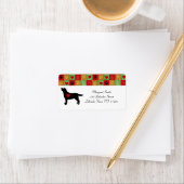 Schwarze Labrador Kontur Mosaik und Herz Adressaufkleber (Insitu)