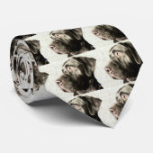 Schwarze Labrador-Krawatte "Tranquil Daphne " Krawatte (Gerollt)
