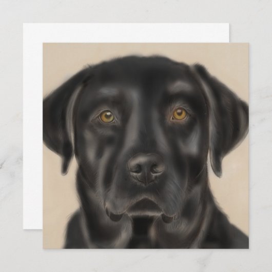 Schwarze Labrador-Kunstkarte (Vorne/Hinten)